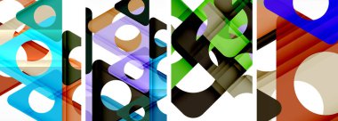 Soyut arkaplan seti, üçgenlerin dinamik etkileşimini gösteriyor. Modern tasarım ve geometrik cazibenin birleşimi