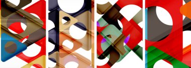 Çekici üçgenler içeren soyut arkaplan seti. Geometri ve stilin uyumlu karışımı, bu tasarımlar modern yetenekler getiriyor.