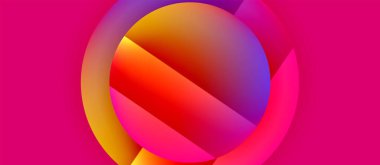 Parlak metal parlayan daireler geometrik arka plan. Asgari soyut kompozisyon. Duvar kağıdı, bayrak, arkaplan, kart, kitap illüstrasyonu için vektör illüstrasyonu, iniş sayfası