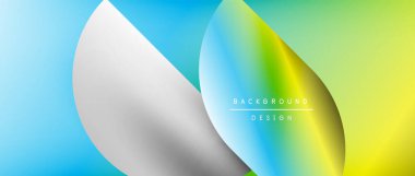 Posterler, kapaklar, afişler, broşürler, web siteleri için parlak renk çemberi ve yuvarlak element minimal geometrik soyut arkaplan