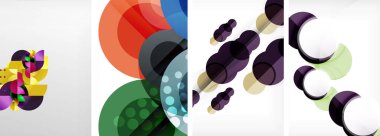 Soyut çember poster setiyle geometrik zarafet dünyası. Çemberler şekiller ve renkler senfonisiyle sarmalanır. Tasarımınız için çağdaş bir görsel ziyafet sunar.