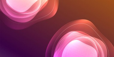 Parlak efektli, şeffaf, akışkan sıvı şekilleri geometrik arka plan. Dalgalı çizgiler yuvarlak. Duvar kağıdı, bayrak, arkaplan, kart, kitap illüstrasyonu için vektör illüstrasyonu, iniş sayfası