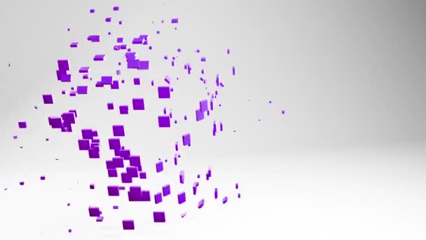 Construcție Cub Grafică Animație Fundal Animație Geometrică — Videoclip de stoc