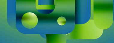 Basit geometrik formlar - dinamik geometrik soyut arkaplan. Duvar kağıdı, afiş, arkaplan, iniş sayfası, duvar sanatı, davetiye, baskılar, posterler için görsel senfoni