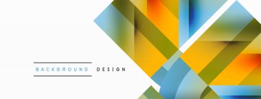 Kareli, üçgenli, daireli geometrik arkaplan. Şekiller uyumlu bir şekilde etkileşir, dijital tasarımlar, sunumlar, web sitesi afişleri, sosyal medya iletileri için görsel olarak çarpıcı bir tasarım oluşturur