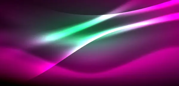 Ondas Dinámicas Brillo Etéreo Las Luces Neón Concepto Fusiona Fluidez — Archivo Imágenes Vectoriales