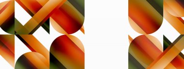 Gradyan renk üçgenleri ve beyaz daireler. Dinamik karışım büyüleyici görsel etki yaratıyor. Dijital tasarımlar, sunumlar, web sitesi afişleri, sosyal medya paylaşımları için geometrik arkaplan