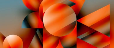 Birbirine kenetlenmiş üçgenler ve dairelerden oluşan büyüleyici soyut arkaplan, hem zerafet hem de modernlik saçan şaşırtıcı şekiller ve desenler oluşturur.