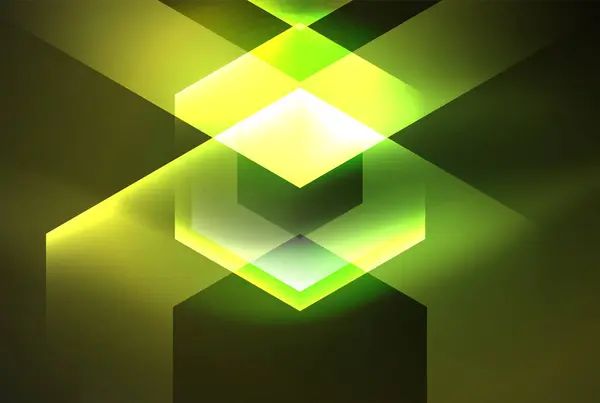 Arrow Hexagon Neon Light Glowing Shapes Background Vector Illustration Wallpaper — Stock Vector
