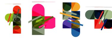 Duvar kağıdı, kartvizit, kapak, poster, afiş, broşür, başlık, web sitesi için kare ve yuvarlak şekilli geometrik poster