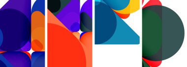 Duvar kağıdı, kartvizit, kapak, poster, afiş, broşür, başlık, web sitesi için renkli parlak geometrik soyut kompozisyonlar