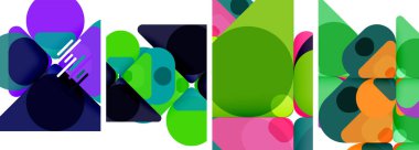 Duvar kağıdı, kartvizit, kapak, poster, afiş, broşür, başlık, web sitesi için renkli parlak geometrik soyut kompozisyonlar