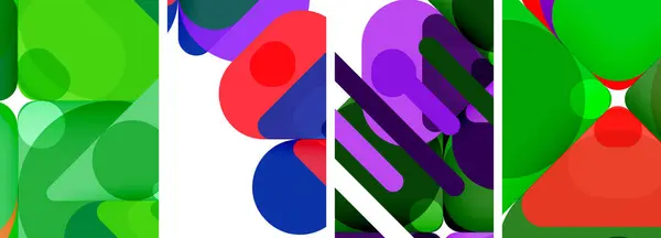 Kolorowe Jasne Geometryczne Abstrakcyjne Kompozycje Tapety Wizytówki Okładki Plakat Baner — Wektor stockowy