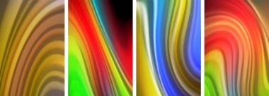 Gökkuşağı renkli sıvı. Duvar kağıdı, kartvizit, kapak, poster, afiş, broşür, başlık, web sitesi için dalga çizgileri posteri