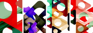 Çekici üçgenler içeren soyut arkaplan seti. Geometri ve stilin uyumlu karışımı, bu tasarımlar modern yetenekler getiriyor.