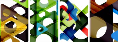 Çekici üçgenler içeren soyut arkaplan seti. Geometri ve stilin uyumlu karışımı, bu tasarımlar modern yetenekler getiriyor.