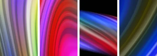 Líquido Color Arco Iris Conjunto Póster Líneas Onda Para Papel — Archivo Imágenes Vectoriales