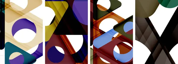 Абстрактный Фон Демонстрирующий Динамичное Взаимодействие Треугольников Слияние Современного Дизайна Геометрической — стоковый вектор