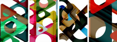 Soyut arkaplan seti, üçgenlerin dinamik etkileşimini gösteriyor. Modern tasarım ve geometrik cazibenin birleşimi