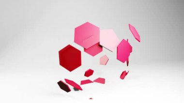 Küre dönüşü ve dönüşümü 3d animasyon hareketi grafikleri. Geometrik canlandırma arkaplanı