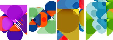 Duvar kağıdı, kartvizit, kapak, poster, afiş, broşür, başlık, web sitesi için renkli parlak geometrik soyut kompozisyonlar