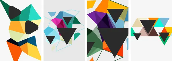 Trójkątne Geometryczne Abstrakcyjne Tło Ilustracja Wektorowa Tapety Baner Tło Karta — Wektor stockowy