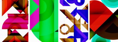 Duvar kağıdı, kartvizit, kapak, poster, afiş, broşür, başlık, web sitesi için üçgen poster seti