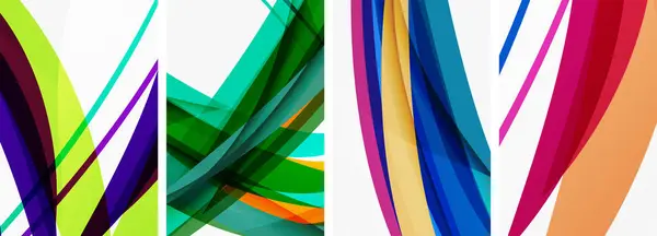 カバー ポスター パンフレット ヘッダー ウェブサイトのための抽象的な多彩な波のポスター — ストックベクタ