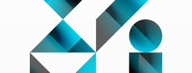 Parlak daire, kare, üçgen minimalist geometrik arkaplanı şekillendirir. Gösterişli, çağdaş tasarım dijital tasarımlar, sunumlar, web sitesi afişleri, sosyal medya paylaşımları için biraz sofistike