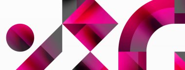 Parlak daire, kare, üçgen minimalist geometrik arkaplanı şekillendirir. Gösterişli, çağdaş tasarım dijital tasarımlar, sunumlar, web sitesi afişleri, sosyal medya paylaşımları için biraz sofistike