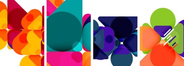 Duvar kağıdı, kartvizit, kapak, poster, afiş, broşür, başlık, web sitesi için renkli parlak geometrik soyut kompozisyonlar