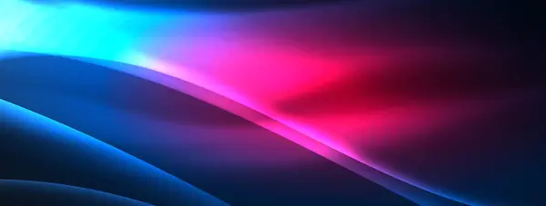 Neonové Světlo Zářící Vlny Čáry Pozadí Nastavit Pro Tapety Vizitky — Stockový vektor