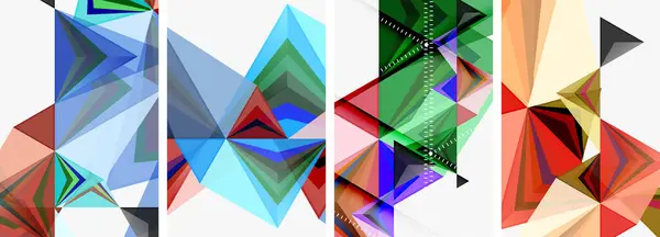 Minimalistische Dreieckige Geometrisch Saubere Konzeptplakate Für Tapete Visitenkarte Cover Poster — Stockvektor