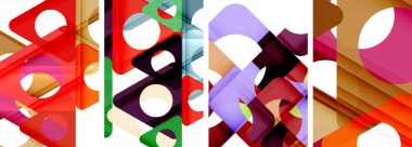 Çekici üçgenler içeren soyut arkaplan seti. Geometri ve stilin uyumlu karışımı, bu tasarımlar modern yetenekler getiriyor.