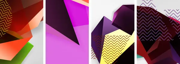 Trendige Low Poly Dreiecksformen Und Andere Geometrische Elemente Hintergrunddesigns Für — Stockvektor
