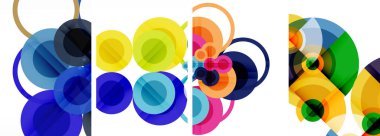 Etkileyici geometrik soyut posterler. Büyüleyici daireler, her bir dizayn şekil ve rengin uyumlu bir karışımı. Tasarımınızı modern, görsel olarak çarpıcı sanatla yükseltin