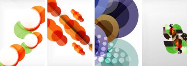 Geometrik soyut posterler dizisi. Duvar kağıdı, kartvizit, kapak, poster, afiş, broşür, başlık, web sitesi için soyut arkaplan