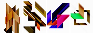 Duvar kağıdı, kartvizit, kapak, poster, afiş, broşür, başlık, web sitesi için üçgen poster seti