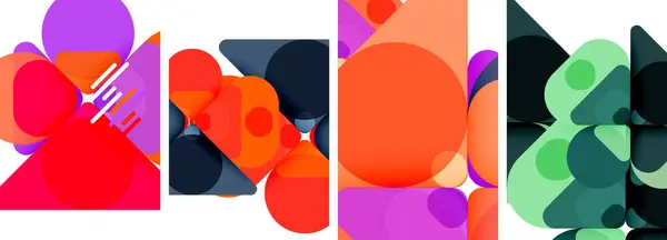 Compositions Abstraites Géométriques Lumineuses Colorées Pour Papier Peint Carte Visite — Image vectorielle