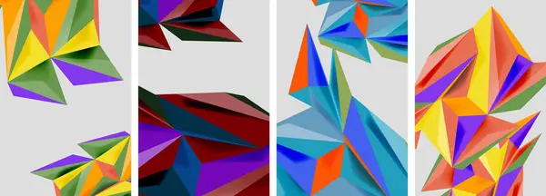 Affiches Mosaïque Triangle Bas Poly Illustration Vectorielle Pour Papier Peint — Image vectorielle