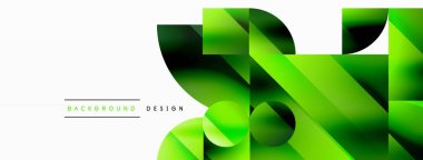 Vektör arkaplanı. Minimalist geometrik arkaplan daireler ve şekillerle süslenmiş. Dijital tasarımlar, sunumlar, web sitesi afişleri, sosyal medya paylaşımları için yaratıcılığı davet eden soyut sanat