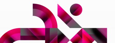 Parlak daire, kare, üçgen minimalist geometrik arkaplanı şekillendirir. Gösterişli, çağdaş tasarım dijital tasarımlar, sunumlar, web sitesi afişleri, sosyal medya paylaşımları için biraz sofistike