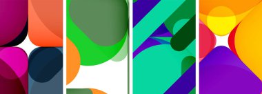 Duvar kağıdı, kartvizit, kapak, poster, afiş, broşür, başlık, web sitesi için renkli parlak geometrik soyut kompozisyonlar