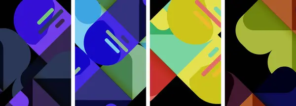 Balance Bewegung Geometrische Hintergründe Posterkollektion Für Tapeten Visitenkarten Cover Poster — Stockvektor