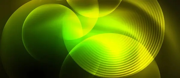 Techno Koncept Geometrickým Designem Neonových Kruhů Vektorové Ilustrace Pro Tapetu — Stockový vektor
