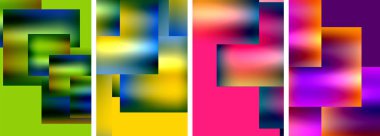 Renkli metal kare soyut poster arkaplanı