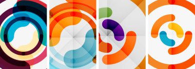 Renkli çember arka planlar. Duvar kağıdı, bayrak, arkaplan, kart, kitap illüstrasyonu için vektör illüstrasyonu, iniş sayfası