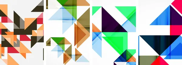 Triangle Poster Geometric Background Set — Stockový vektor