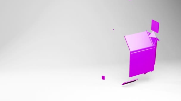 Würfelkonstruktion Animation Bewegungsgrafik Geometrischer Animationshintergrund — Stockvideo