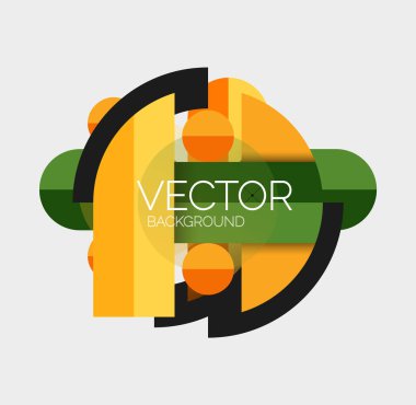 Soyut arkaplan, geometrik asgari yuvarlak şekiller ve dairelerin bileşimi